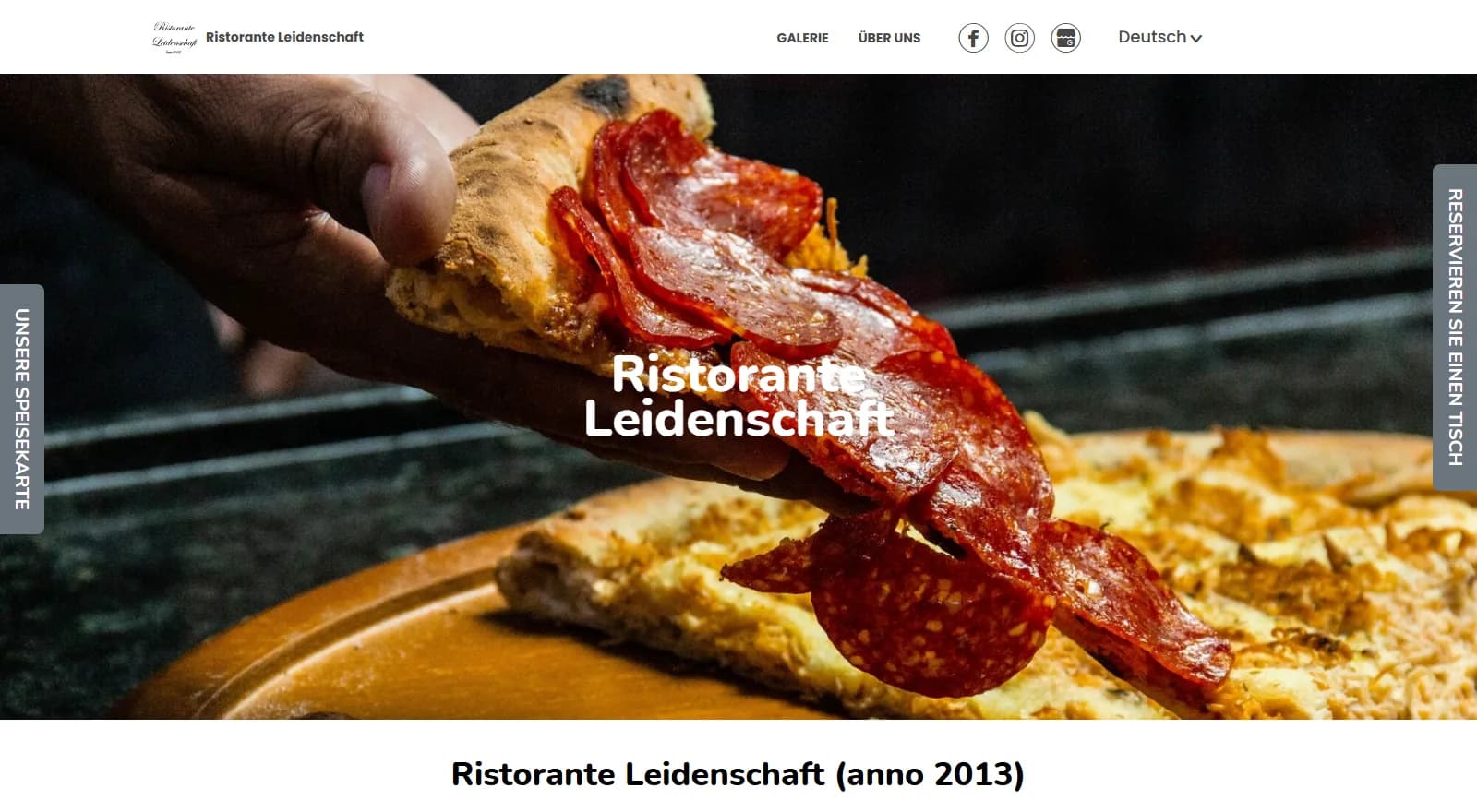 Ristorante Leidenschaft: die Seite davor